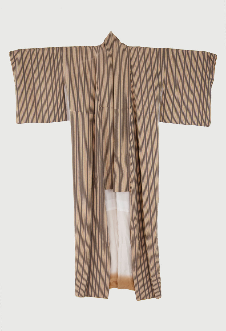 Japanese Kinsha Silk Stripe Kimono
