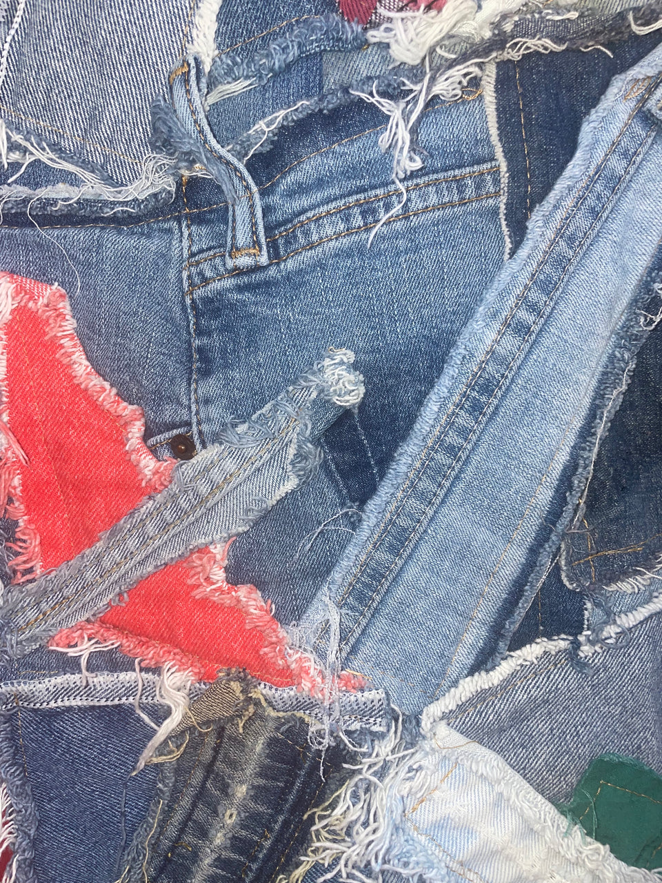 Low Rise Patchwork Jeans