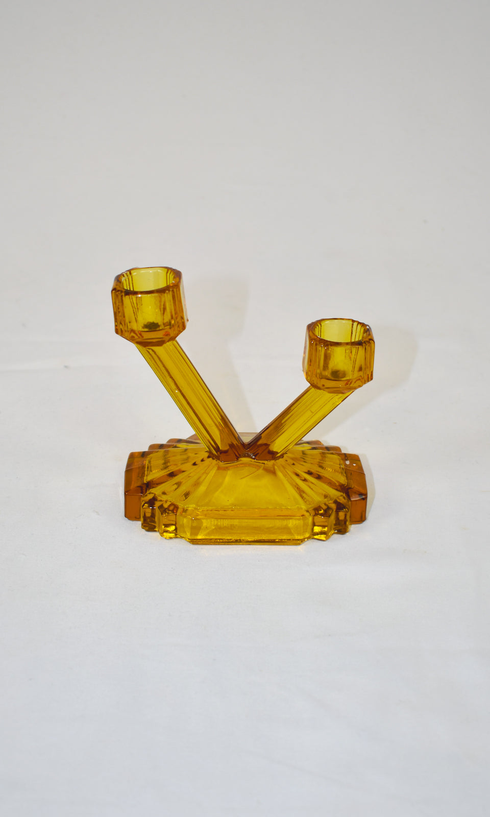 1930's Amber Glass Dressing Table Set
