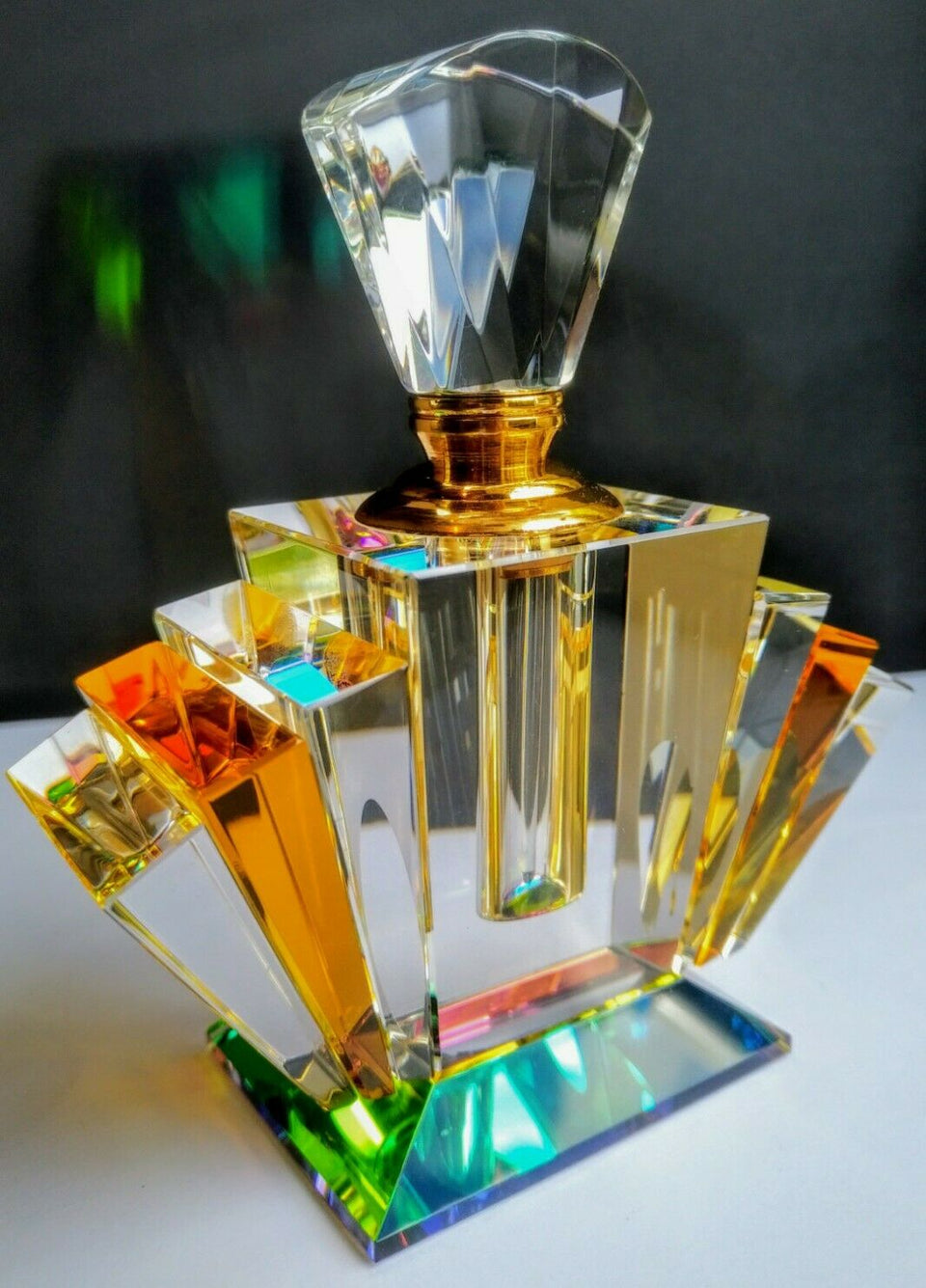 1930's Art Deco Prism Fan Perfume Decanter