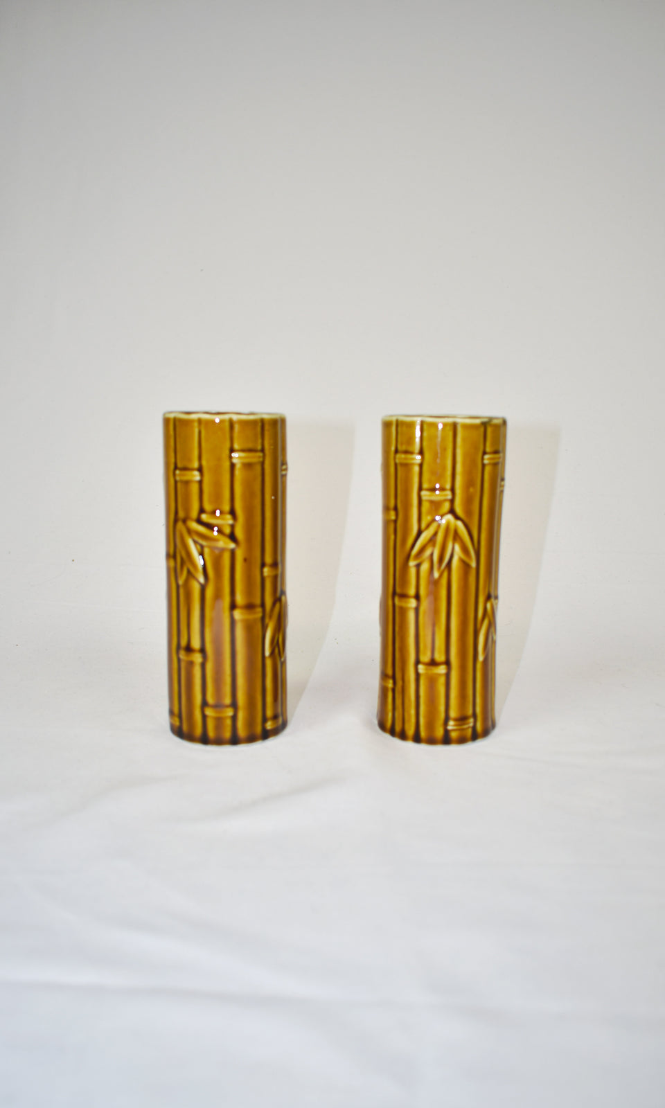 1940's Japanese Porcelain Bamboo Vases