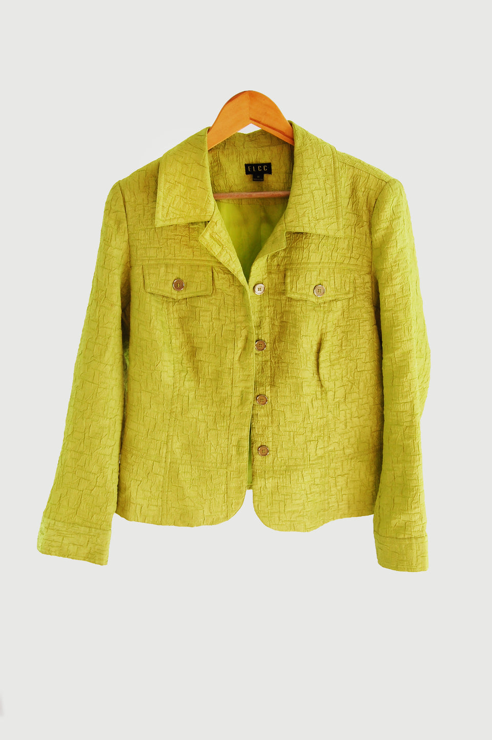 Lime Green Textured Jacket