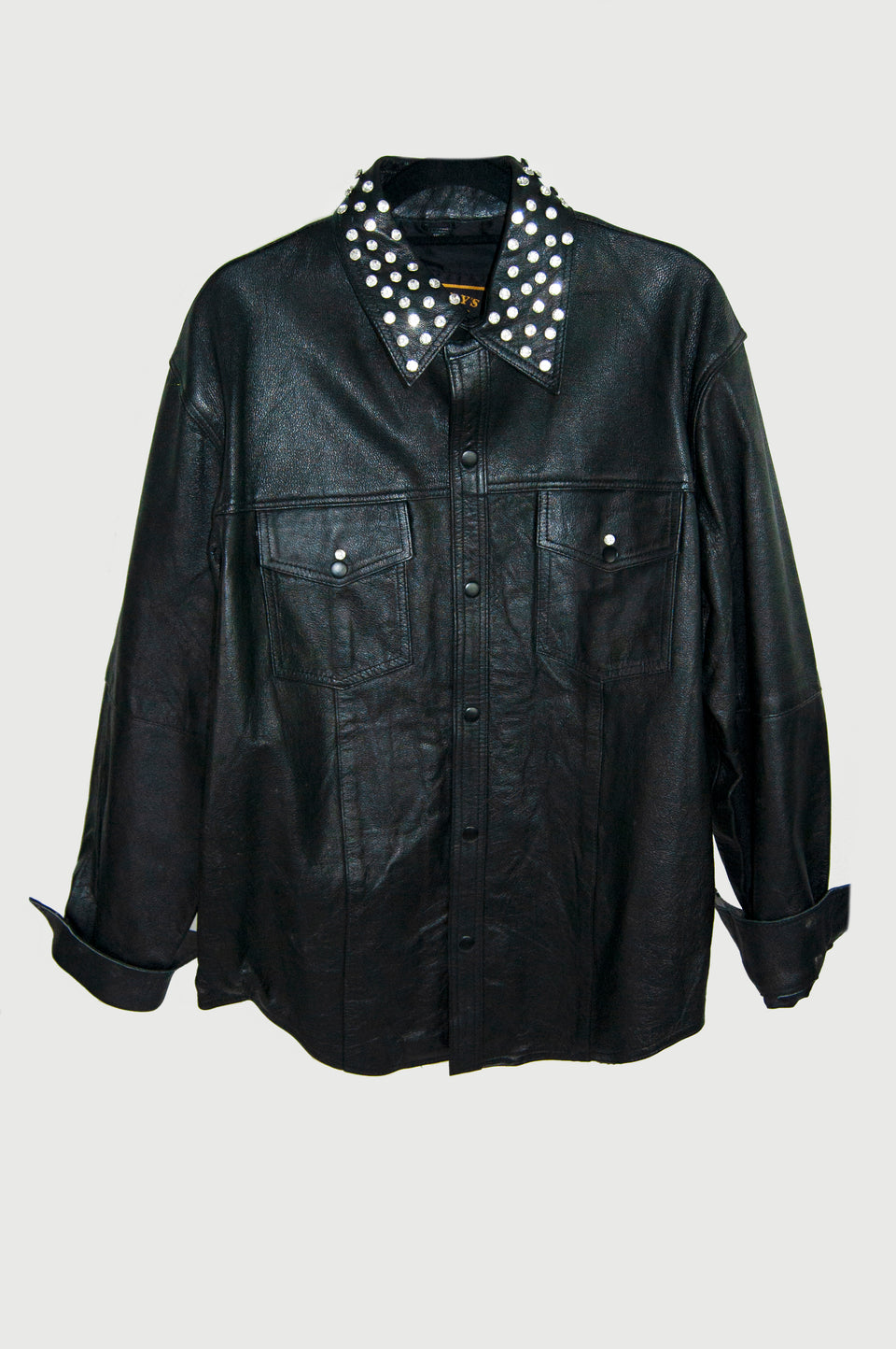 XL Leather Jacket with Rhinstones