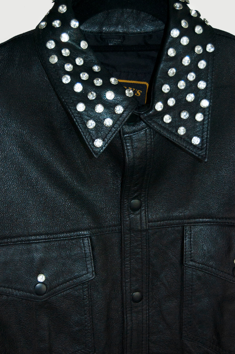 XL Leather Jacket with Rhinstones