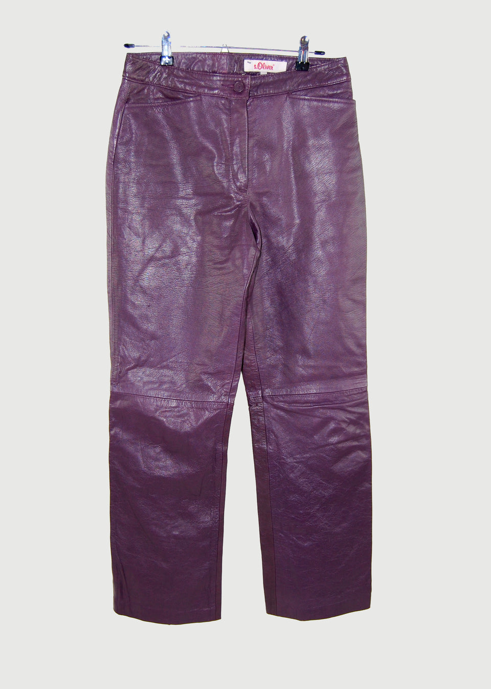 Deep purple Leather Trousers