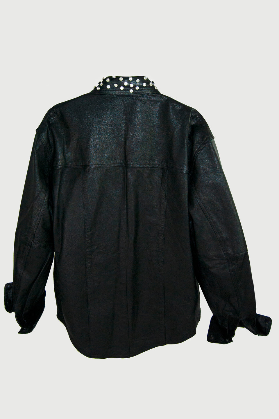 XL Leather Jacket with Rhinstones