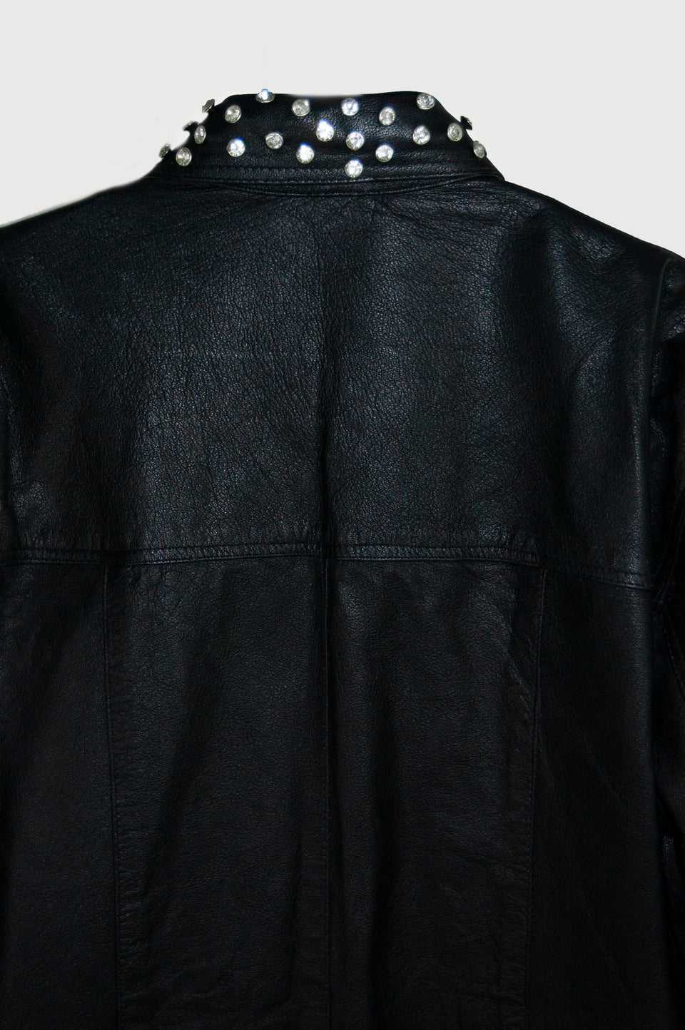 XL Leather Jacket with Rhinstones