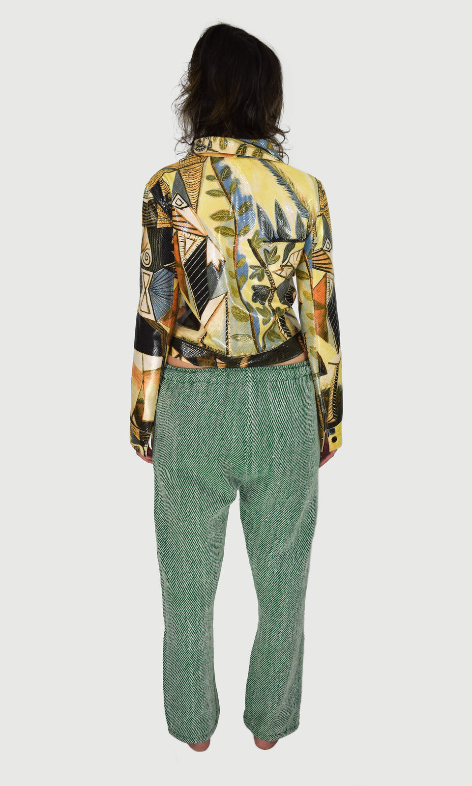 100% Wool Joggers In Green