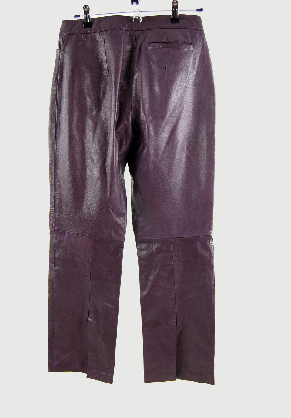 Deep purple Leather Trousers