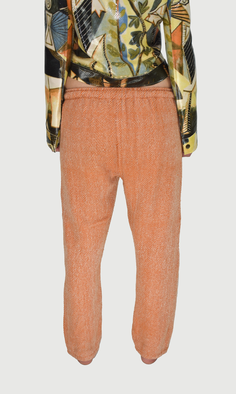 100% Wool Joggers In Orange