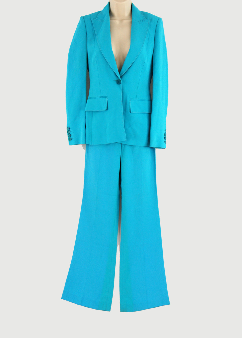 Blue Flared Trouser Suit