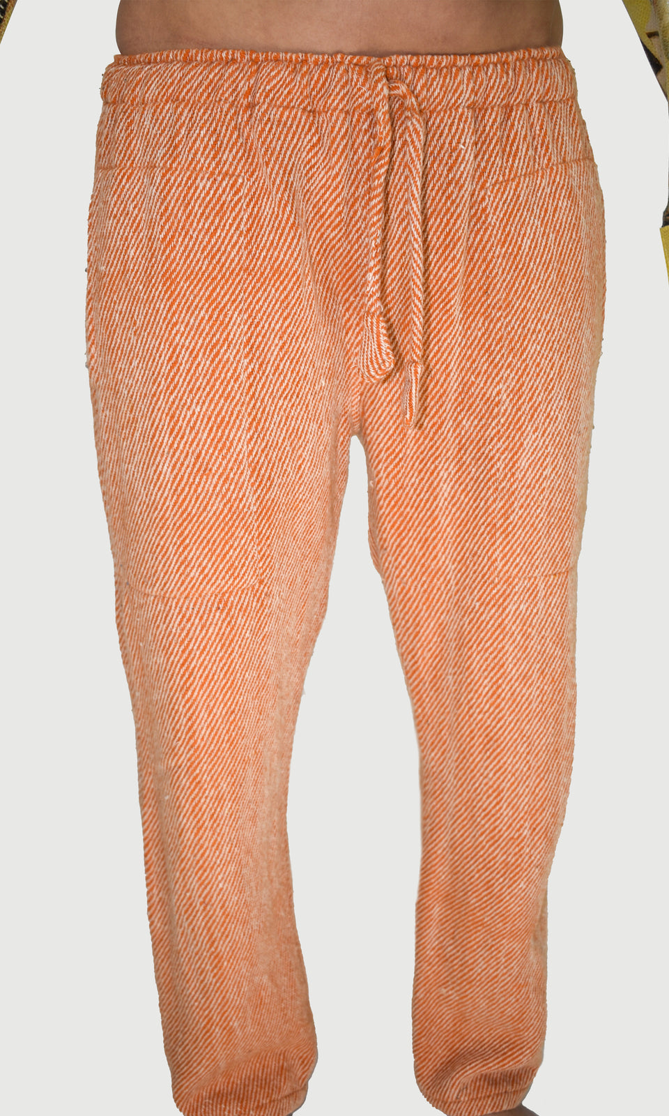 100% Wool Joggers In Orange