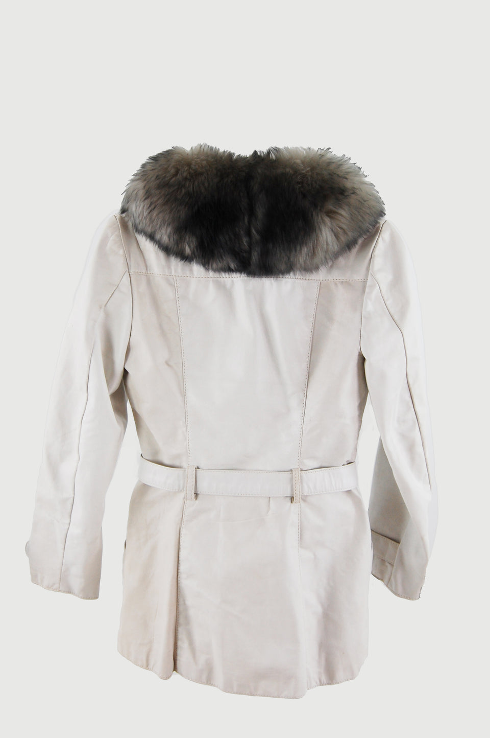 White Fur Leather Jacket