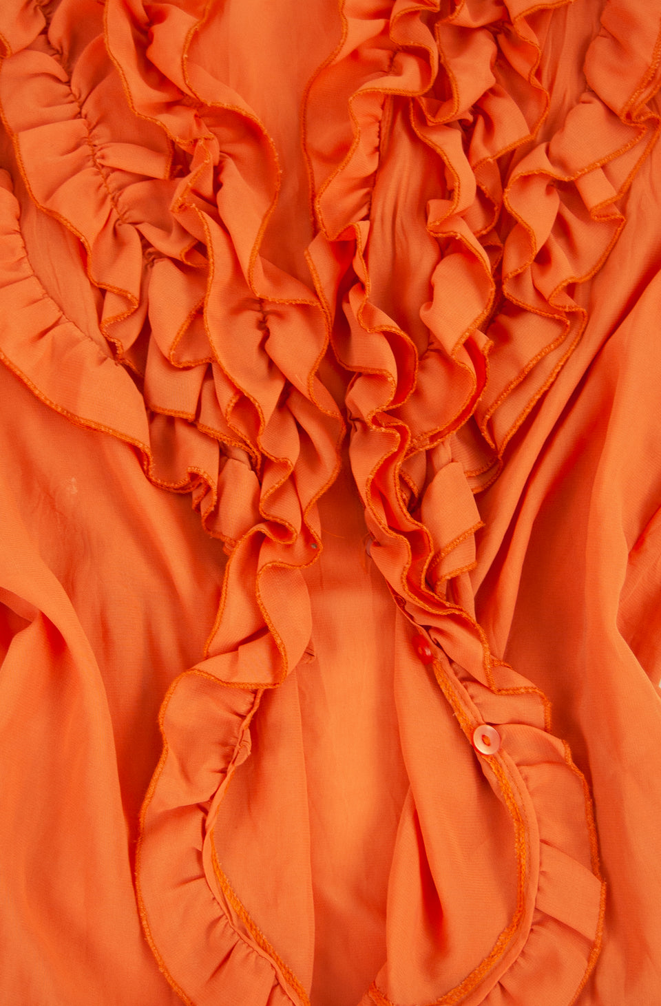 Orange Chiffon Ruffle Shirt