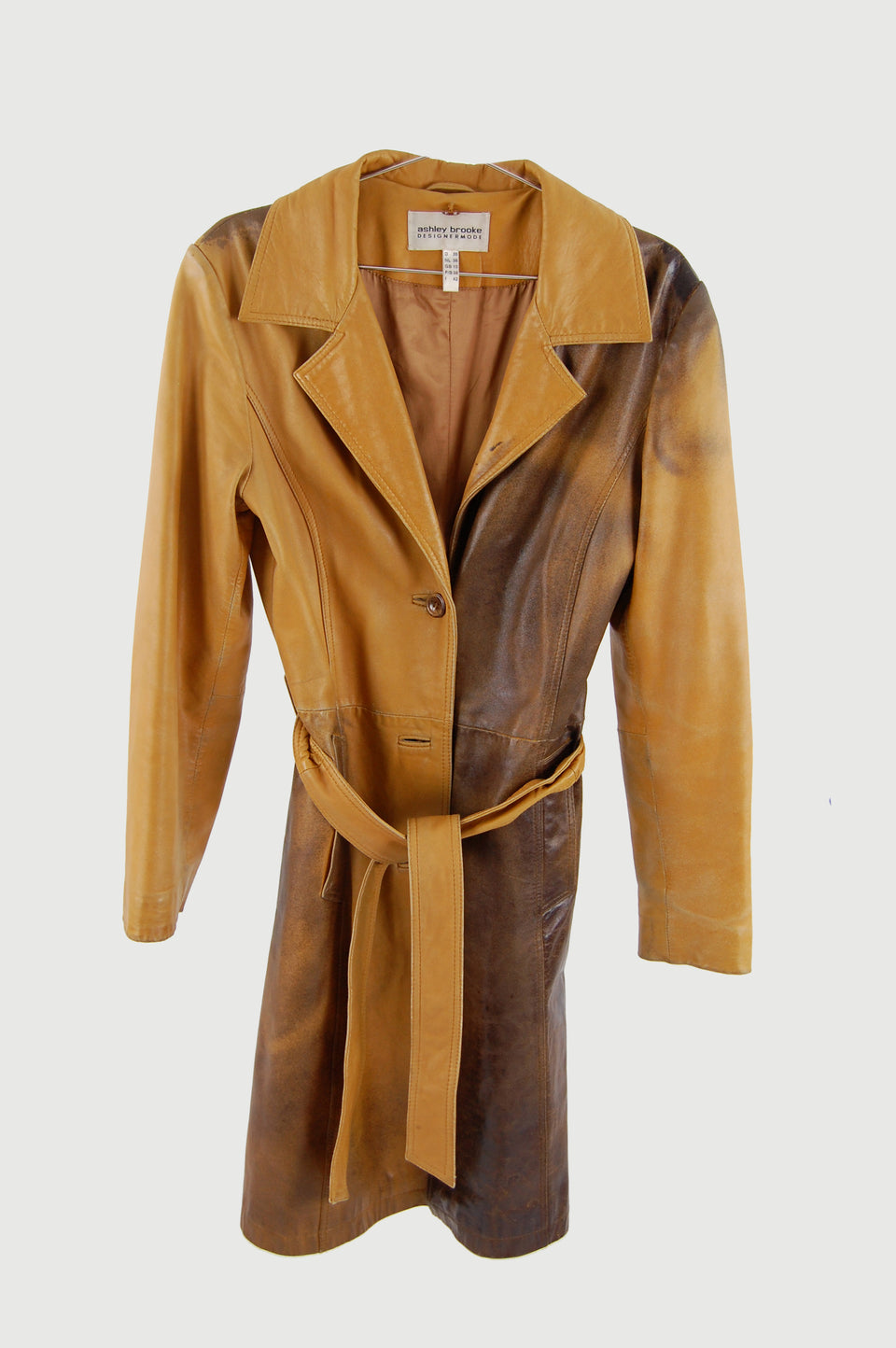 Distressed Leather Trench