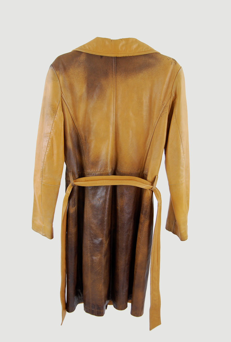 Distressed Leather Trench