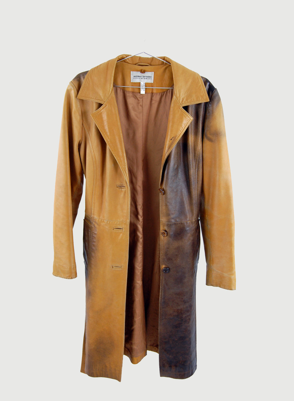 Distressed Leather Trench