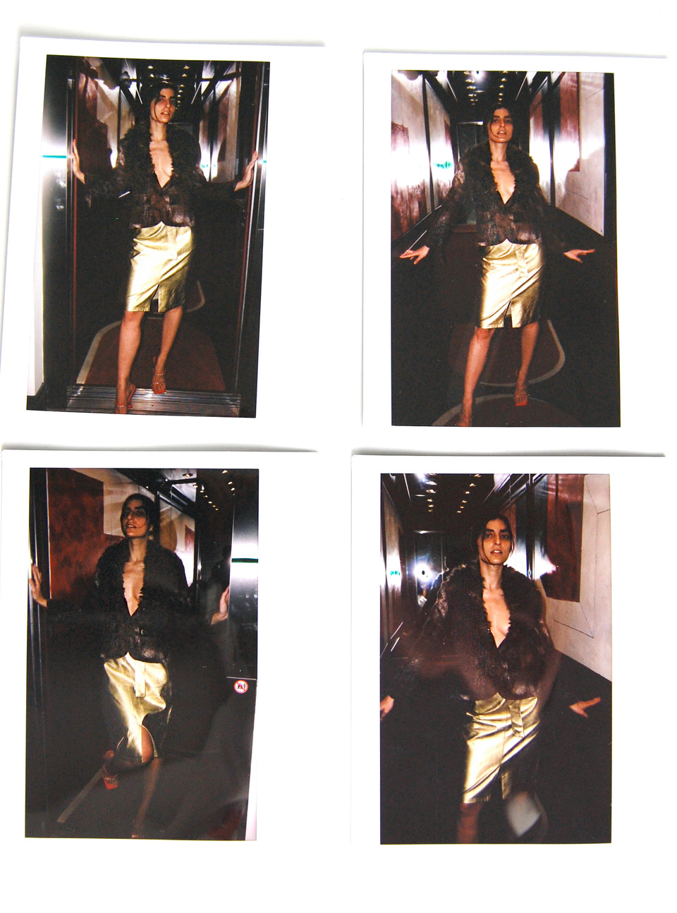 Gold Faux Leather Pencil Skirt
