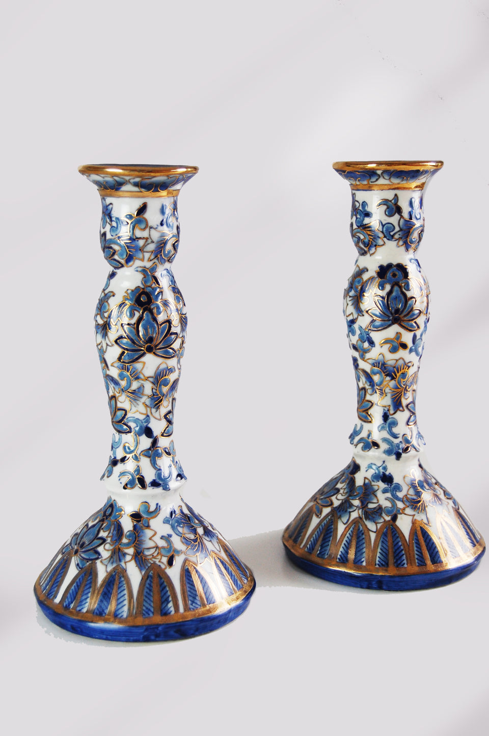 Portuguese Ceramic Candlestick Holders