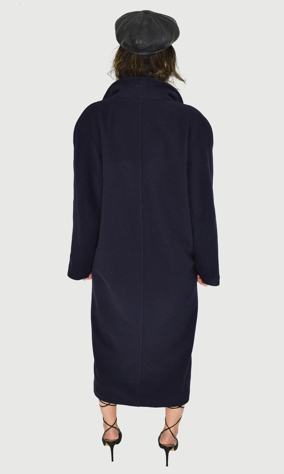 SADEO Revive: Navy Wool & Cashmere Double Breasted Coat