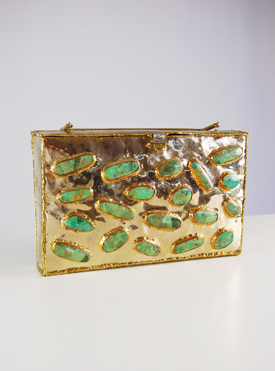 RARE: Handmade Mexican gold box bag