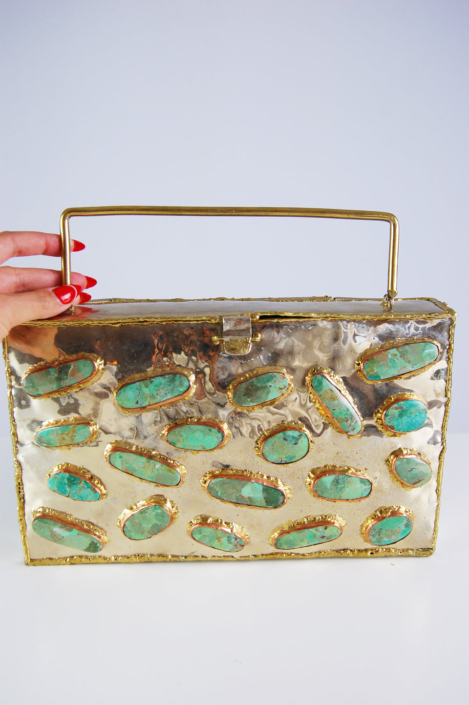 RARE: Handmade Mexican gold box bag
