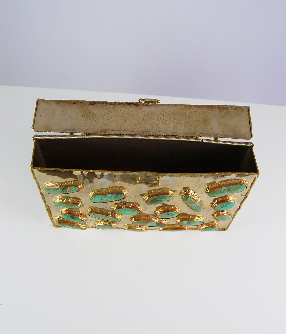 RARE: Handmade Mexican gold box bag