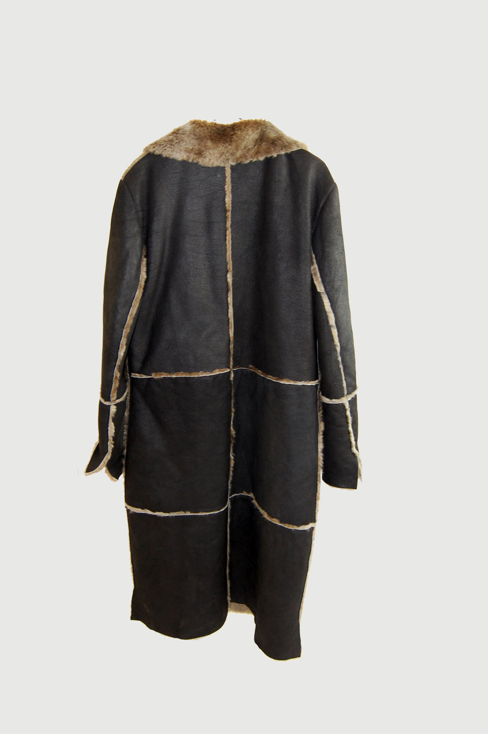Long Sheepskin Hooded Coat