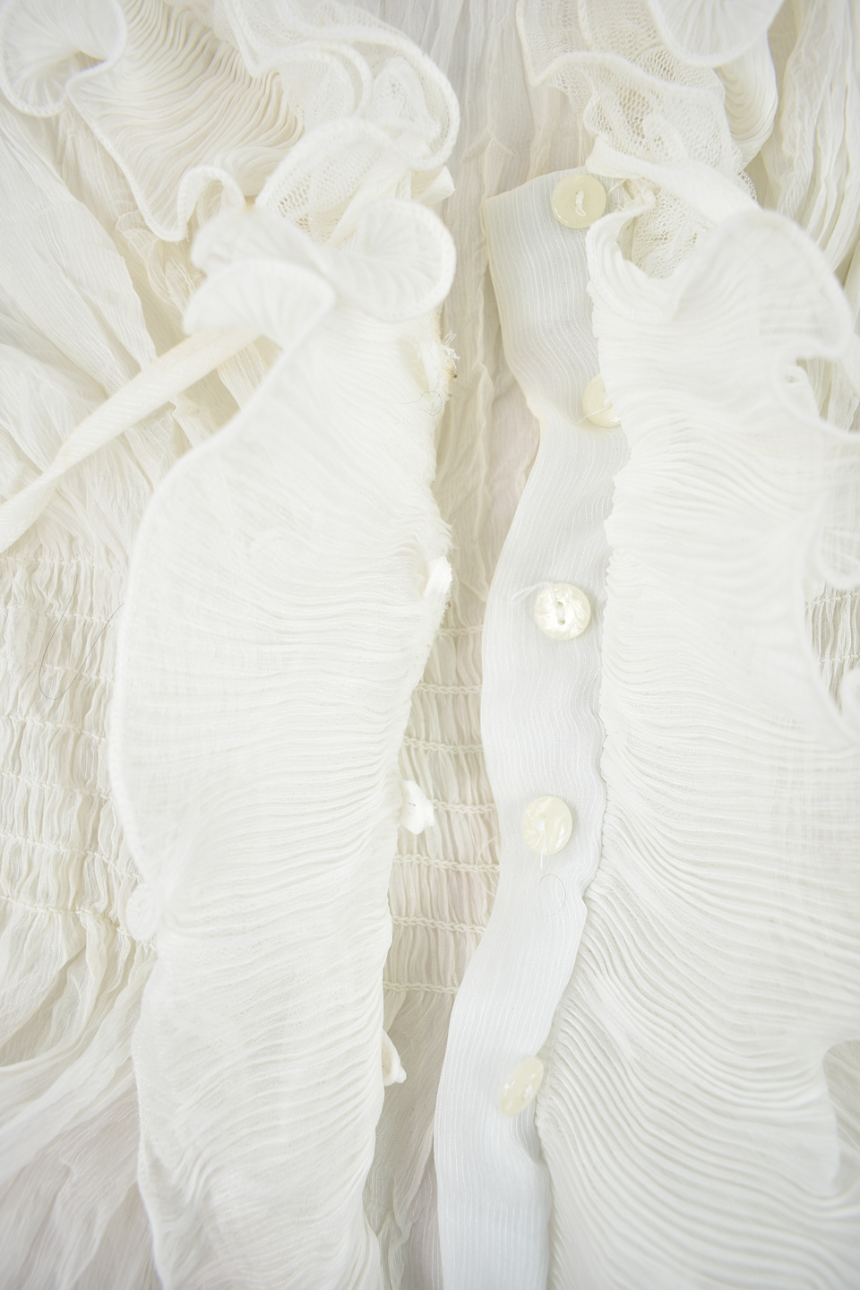 Pure Silk Chiffon Ruffle Top