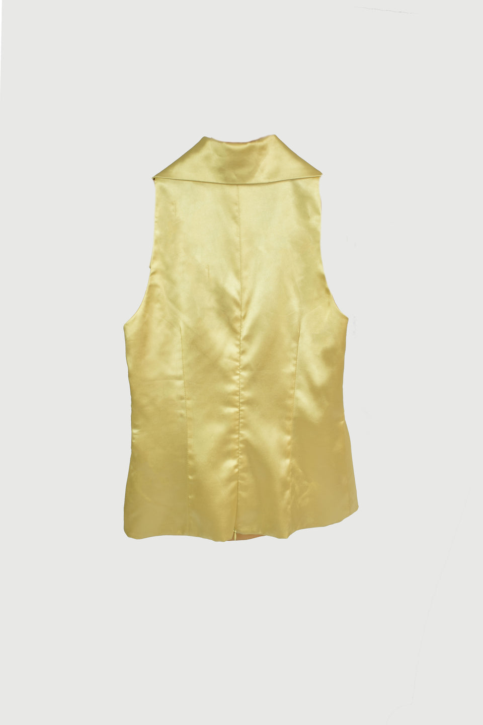 Gold Satin Top w Collar