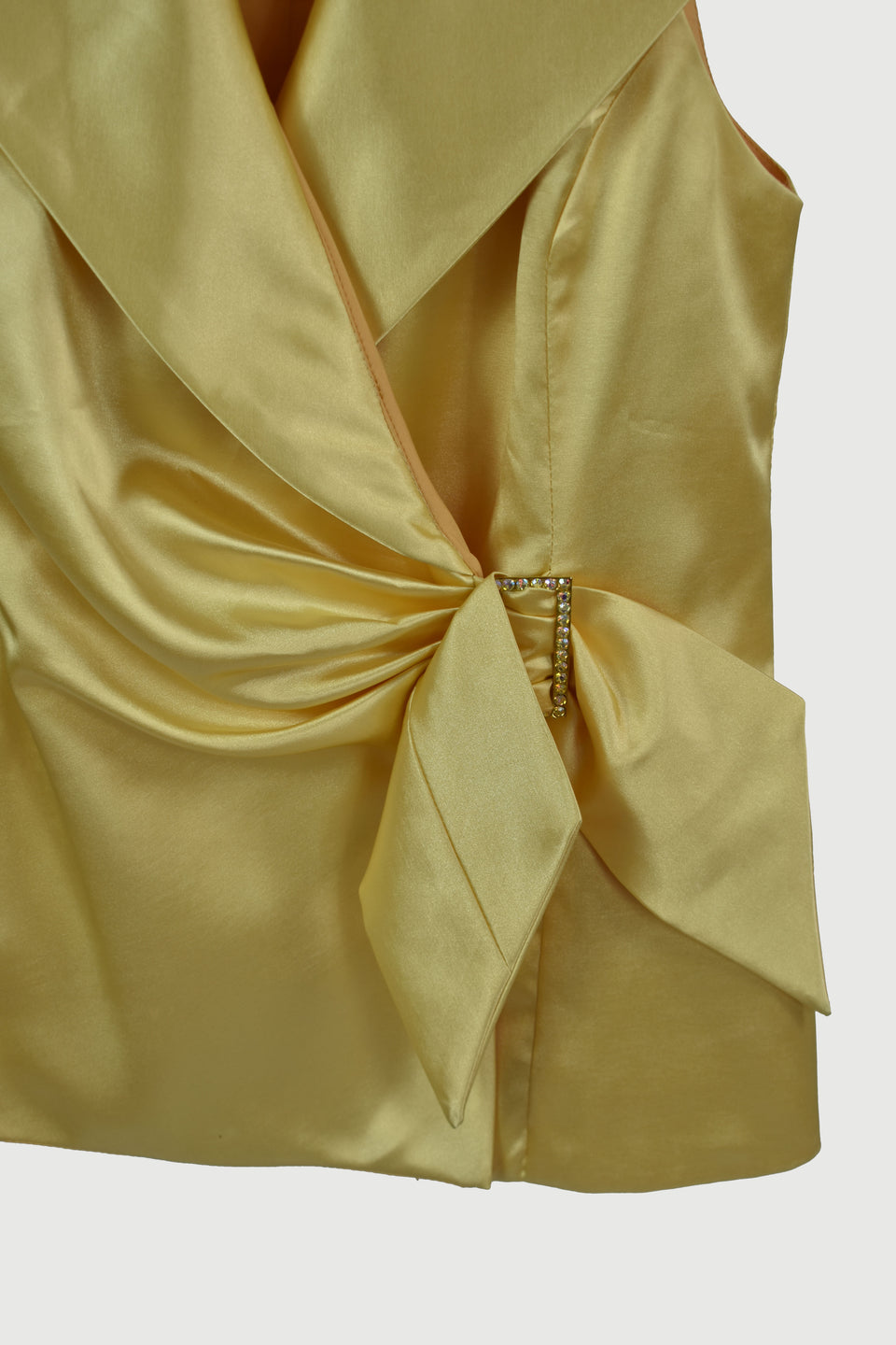 Gold Satin Top w Collar