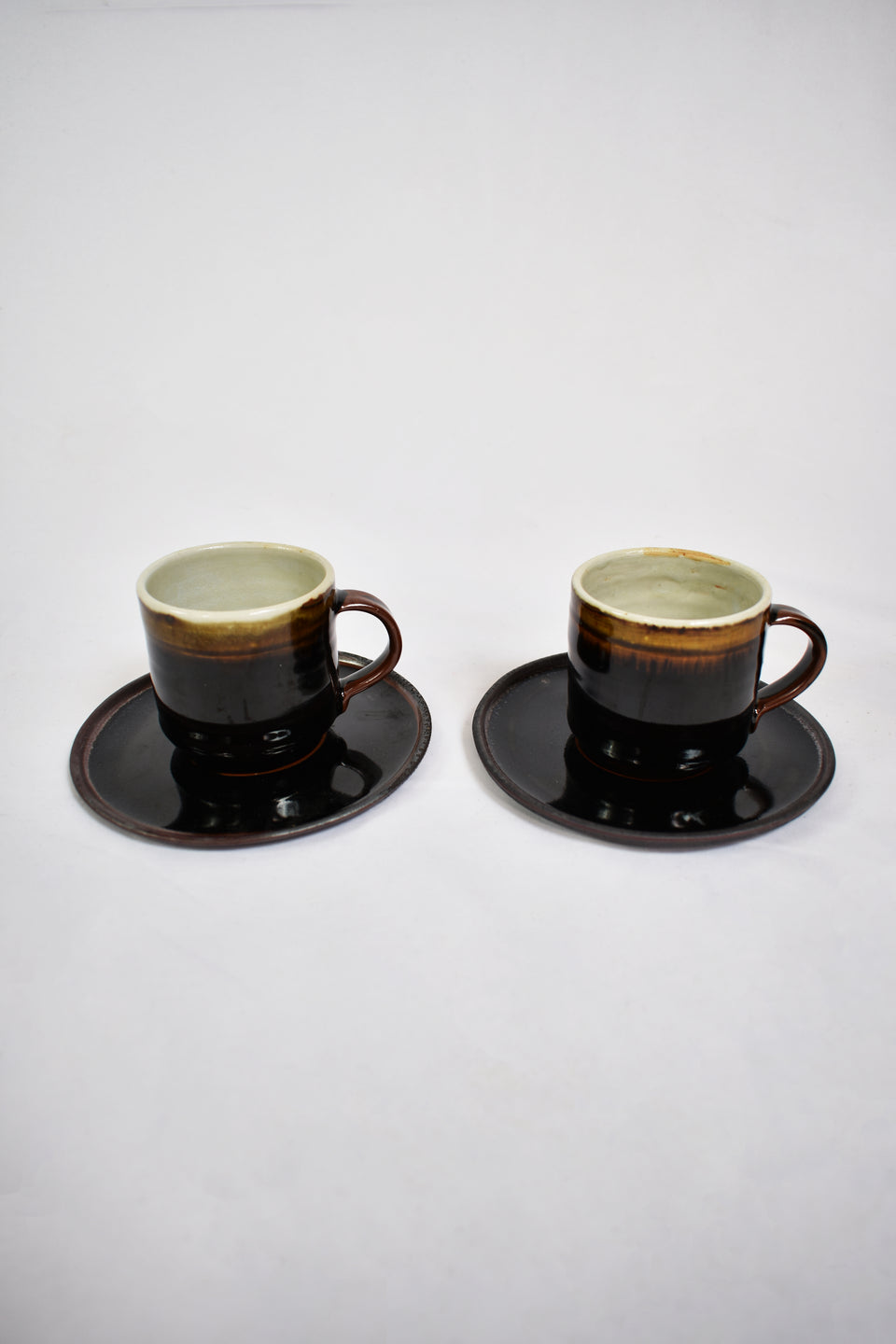 1970's Set of 2 ceramic coffee cups + Saucers