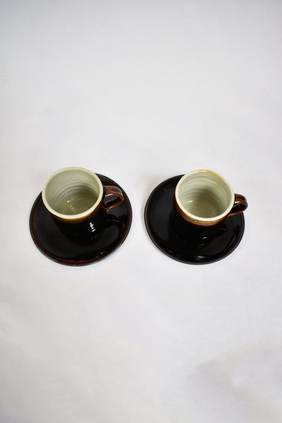 1970's Set of 2 ceramic coffee cups + Saucers