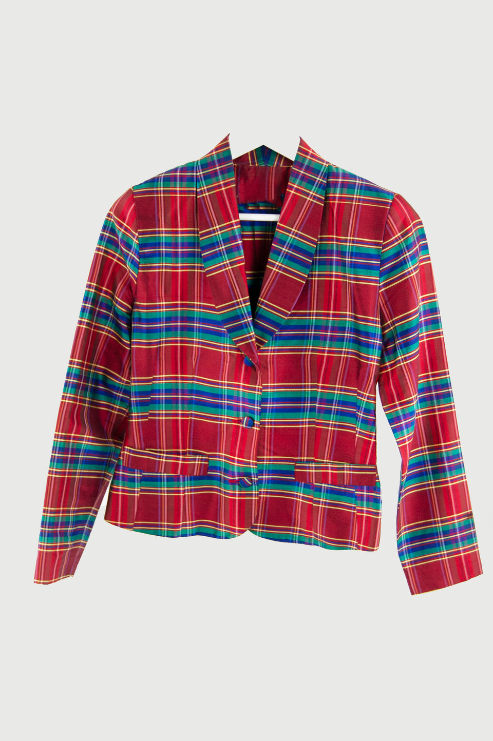 1990's Red Tartan Skirt Suit