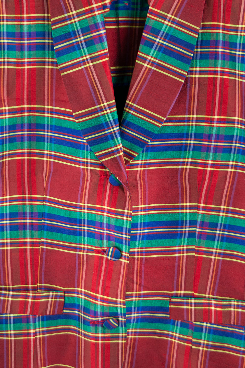 1990's Red Tartan Skirt Suit