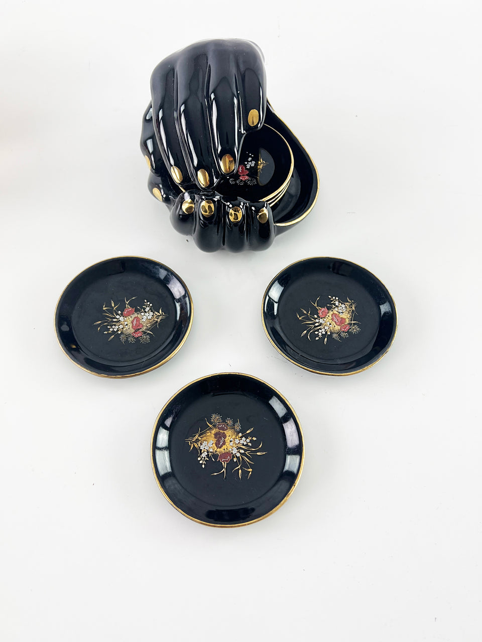 Porcelain Coaster Set and Hand Holder