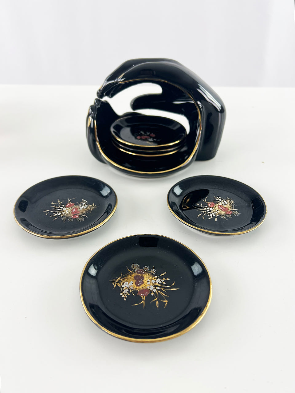 Porcelain Coaster Set and Hand Holder