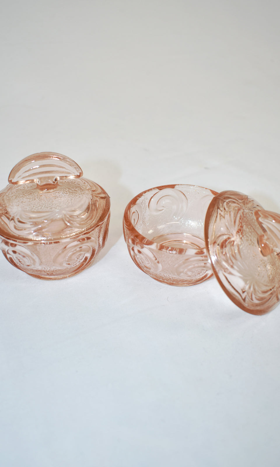 1950's Rose Glass Art Deco Set